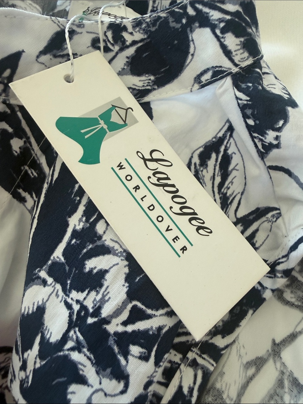 NWT Sleeveless Navy Floral Midi Dress - Size L - Picture 9 of 10